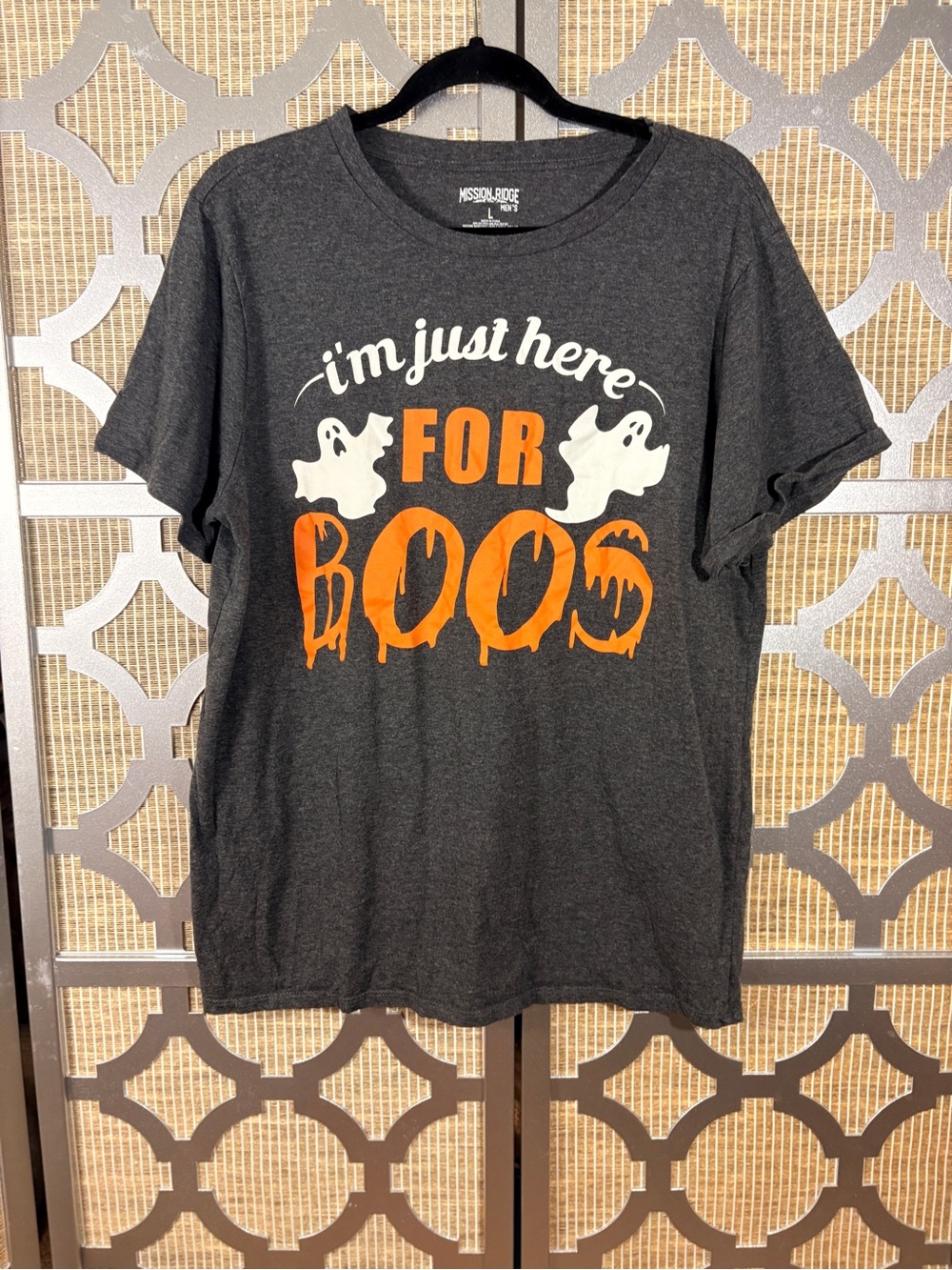 Missini Ridge Men's Charcoal Short Sleeve Halloween Tee - Orange/White